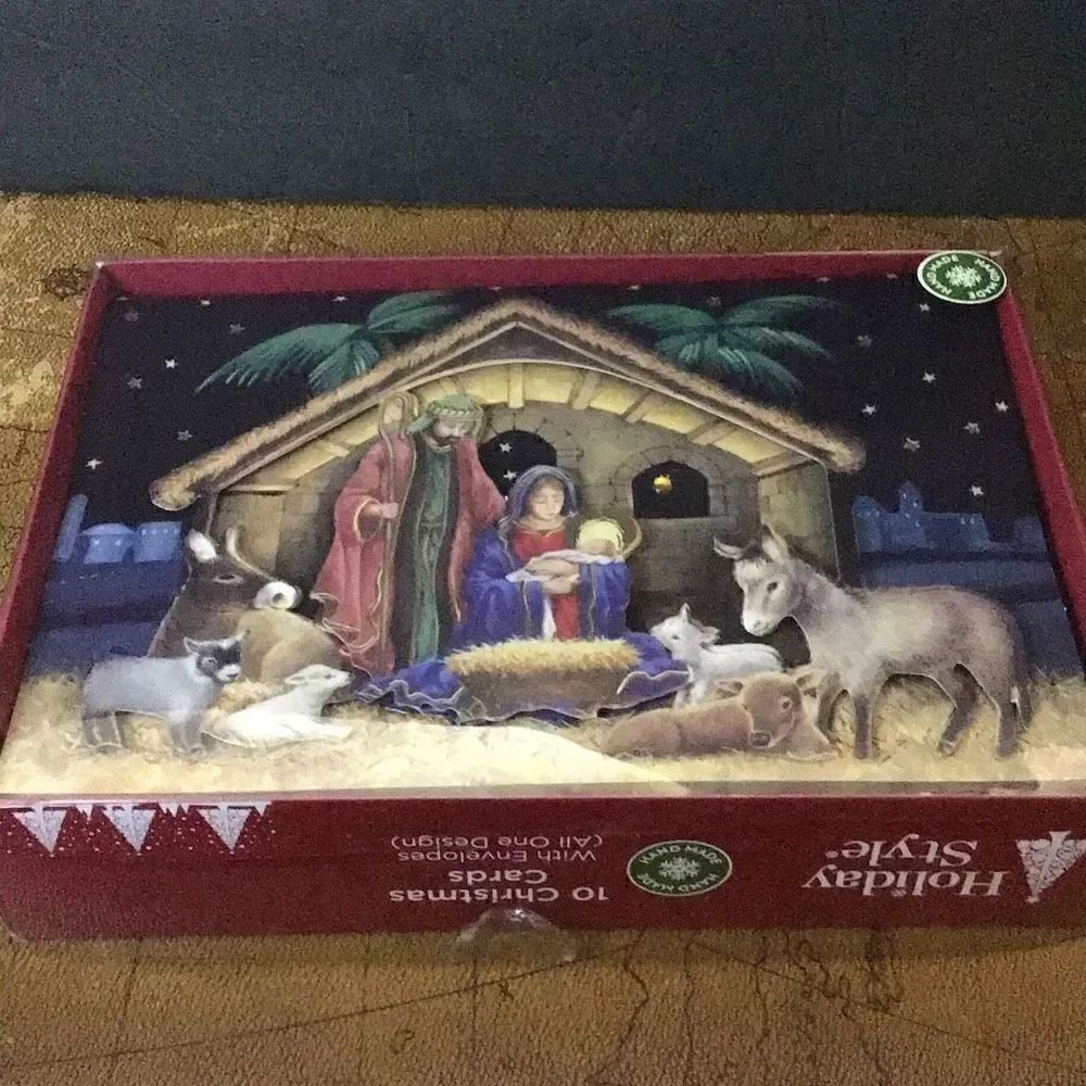 Christmas cards Three dimensional￼ manger scene